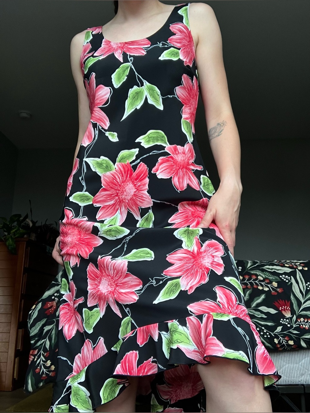 Vintage Jessica floral midi dress